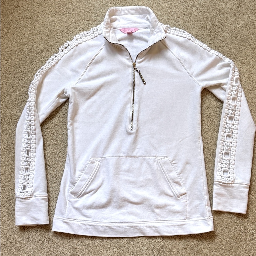 Lilly Pulitzer White Pullover 1/4 Zip